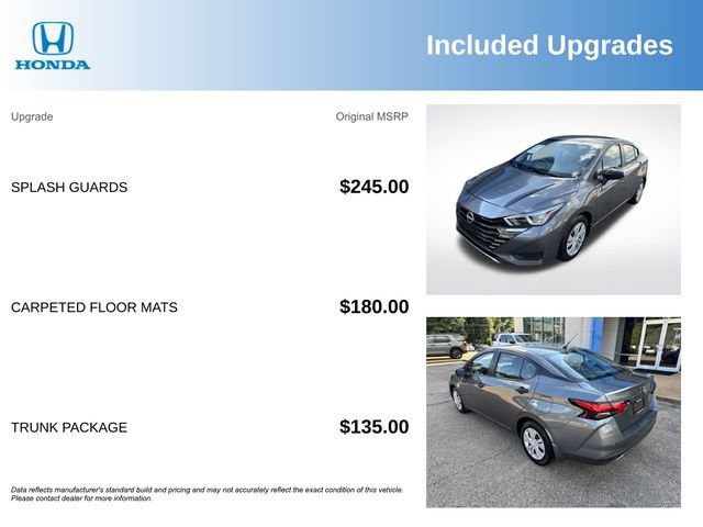Used 2024 Nissan Versa S w/ Trunk Package FWD image 3