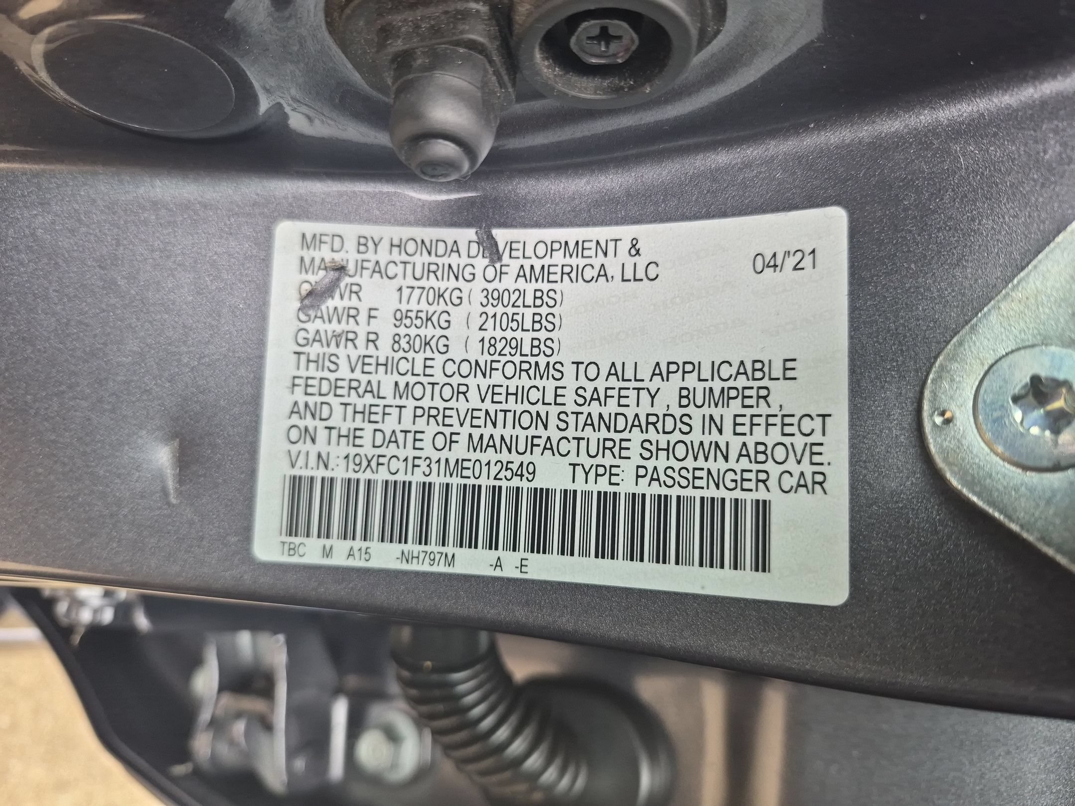 Certified 2021 Honda Civic EX image 35