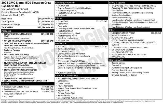 Used 2024 GMC Sierra 1500 Elevation w/ Elevation Premium Package AWD/4WD image 20