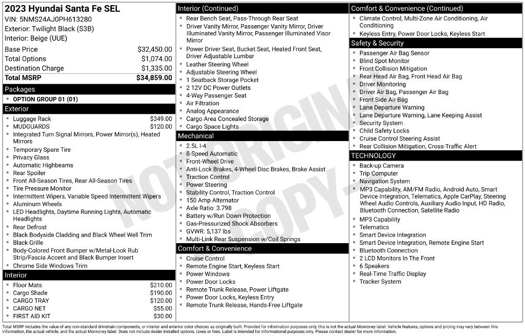 Certified 2023 Hyundai Santa Fe SEL FWD image 5