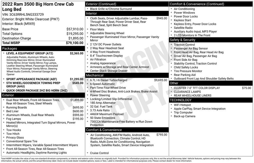 Used 2022 RAM 3500 Big Horn w/ Level A Equipment Group image 42