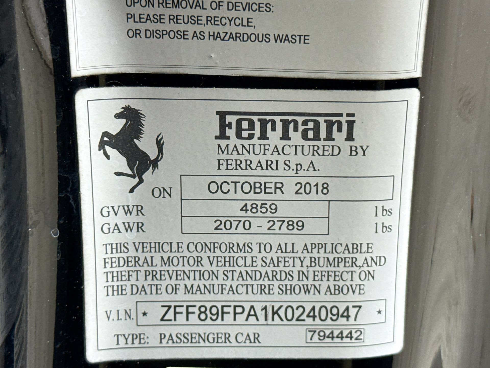 Certified 2019 Ferrari Portofino RWD image 29