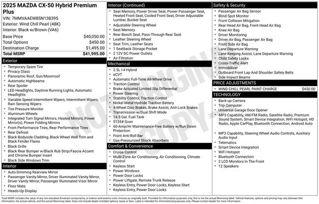 Used 2025 MAZDA CX-50 2.5 Hybrid w/ Premium Plus Pkg AWD/4WD image 35