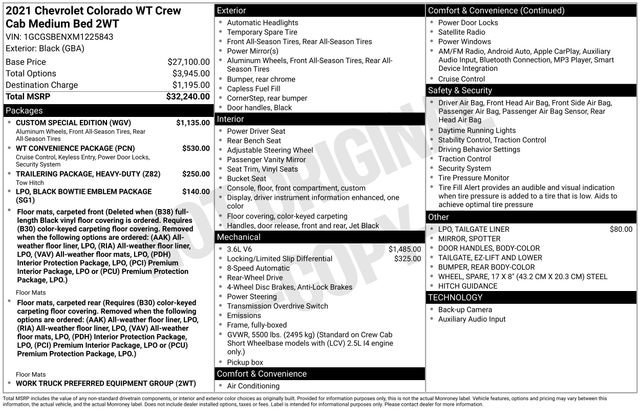 Used 2021 Chevrolet Colorado W/T w/ Custom Special Edition image 4