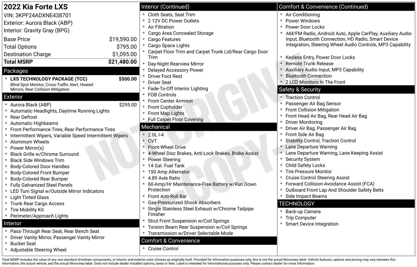 Used 2022 Kia Forte LXS w/ LXS Technology Package FWD image 11