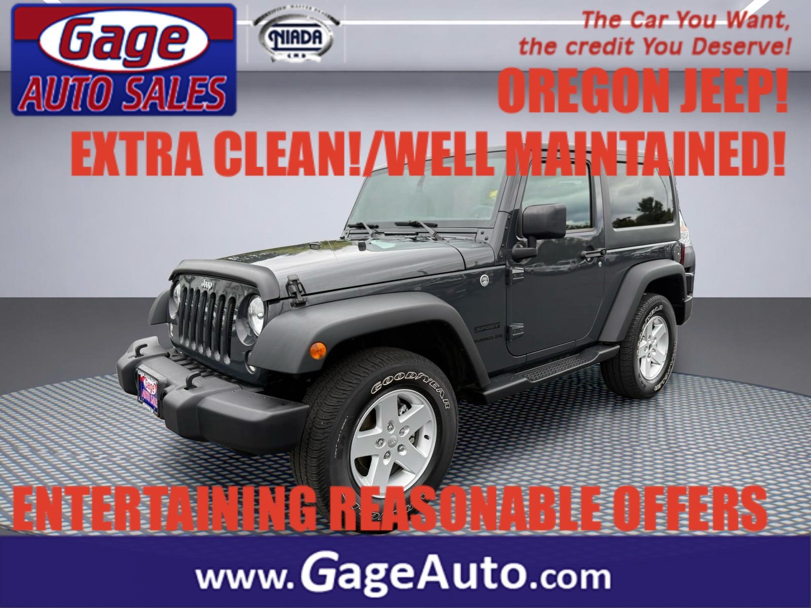 Used 2016 Jeep Wrangler Sport w/ Quick Order Package 24S