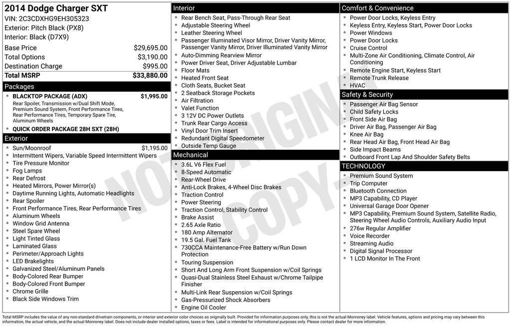 Used 2014 Dodge Charger SXT w/ Blacktop Package RWD image 3