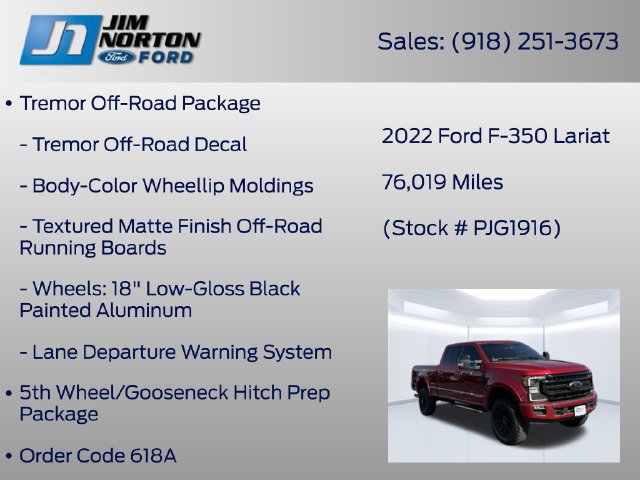 Used 2022 Ford F350 Lariat w/ Tremor Off-Road Package AWD/4WD image 21