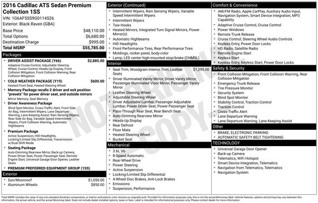 Used 2016 Cadillac ATS Premium w/ Driver Assist Package RWD image 7