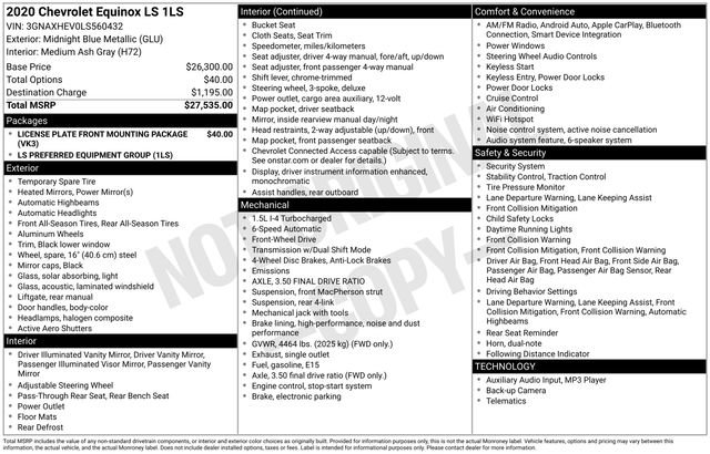 Used 2020 Chevrolet Equinox LS image 28