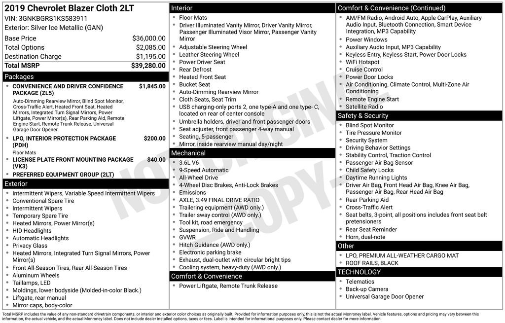 Used 2019 Chevrolet Blazer LT image 6