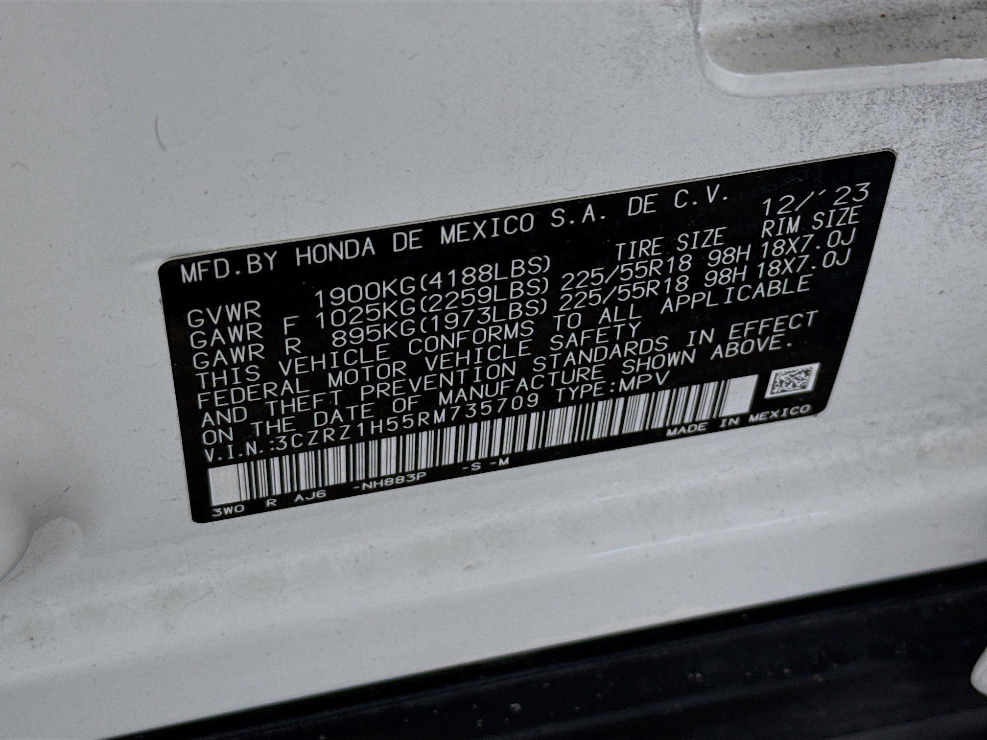 Certified 2024 Honda HR-V Sport image 37