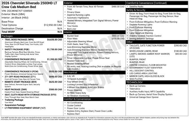 New 2026 Chevrolet Silverado 2500 LT w/ Trail Boss Package AWD/4WD image 4