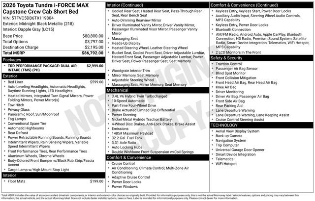 Certified 2026 Toyota Tundra Capstone AWD/4WD image 31