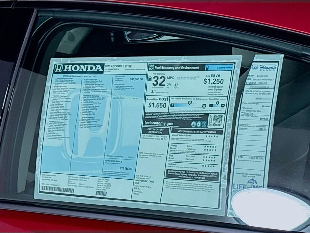 New 2025 Honda Accord SE image 25