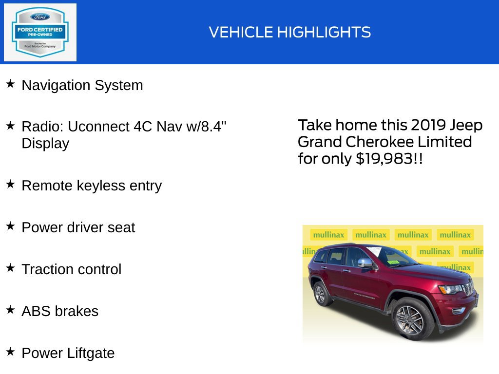 Used 2019 Jeep Grand Cherokee Limited AWD/4WD image 18