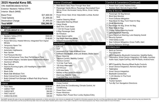Certified 2025 Hyundai Kona SEL AWD/4WD image 4