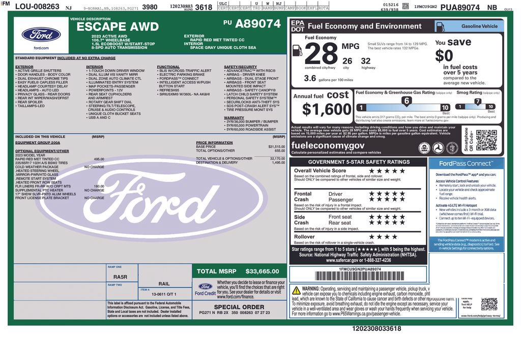 Used 2023 Ford Escape Active AWD/4WD image 17