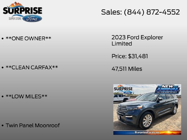 Certified 2023 Ford Explorer Limited w/ Equipment Group 301A AWD/4WD image 13