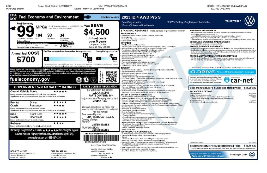 Used 2023 Volkswagen ID.4 Pro S AWD/4WD image 2