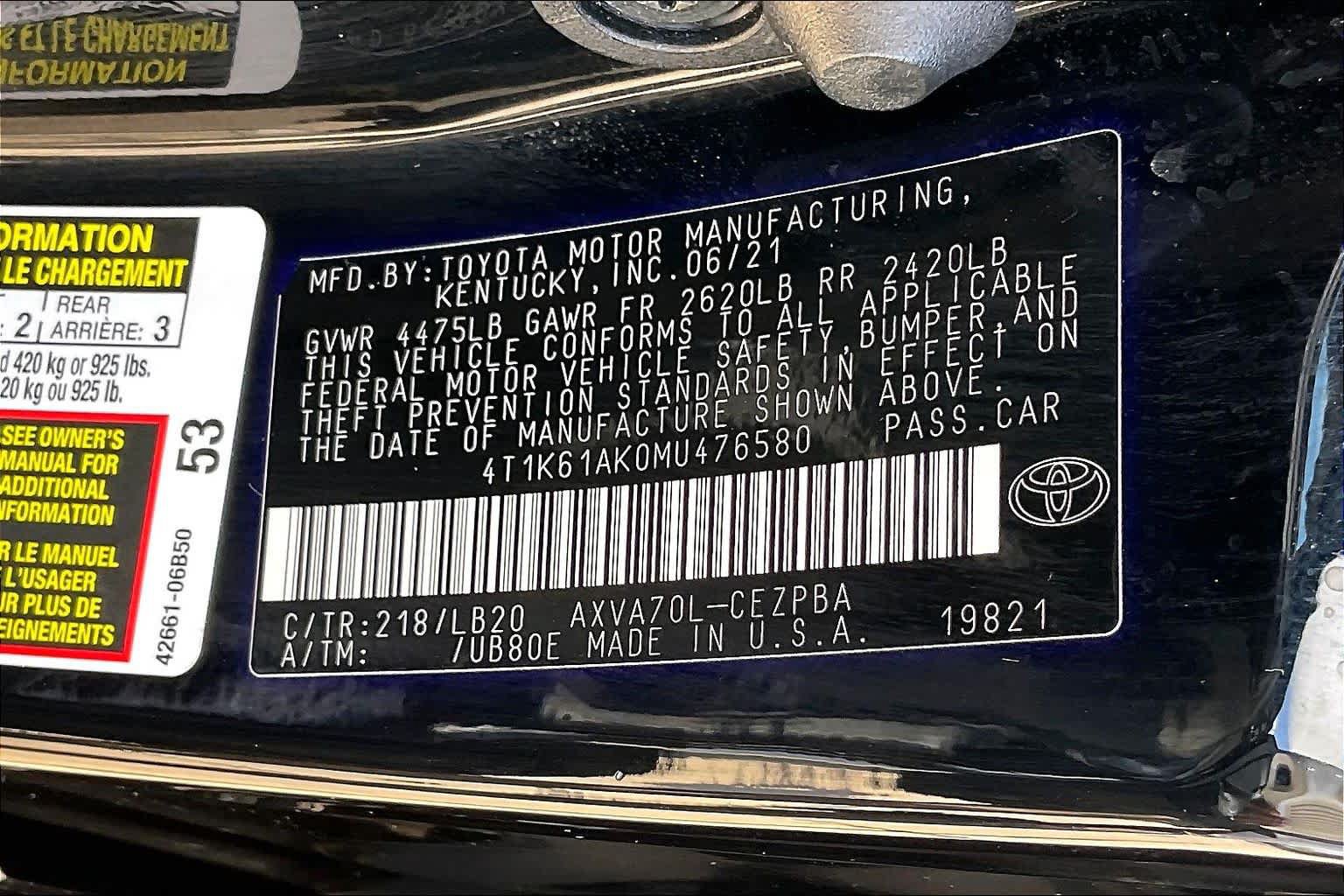 Used 2021 Toyota Camry XSE FWD image 37