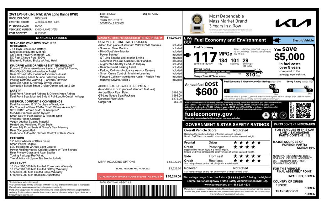 Used 2023 Kia EV6 GT-Line w/ GT-Line Suede Seat Package image 3