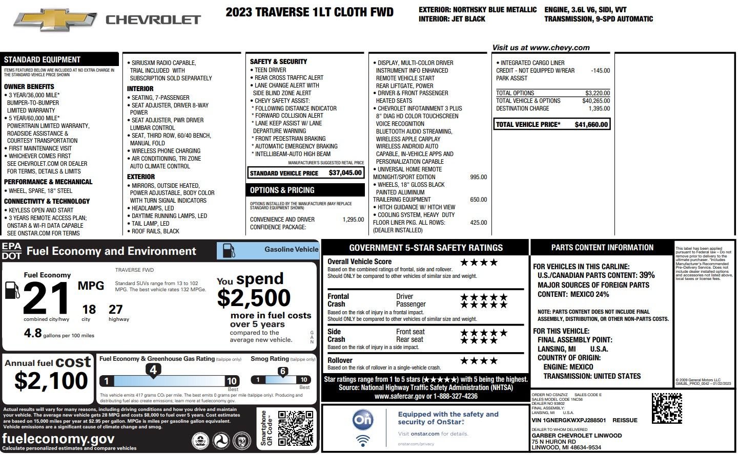 Used 2023 Chevrolet Traverse LT FWD image 39