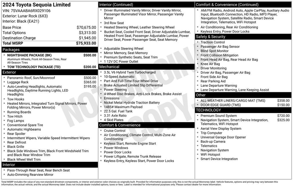 Used 2024 Toyota Sequoia Limited w/ Nightshade Package image 3