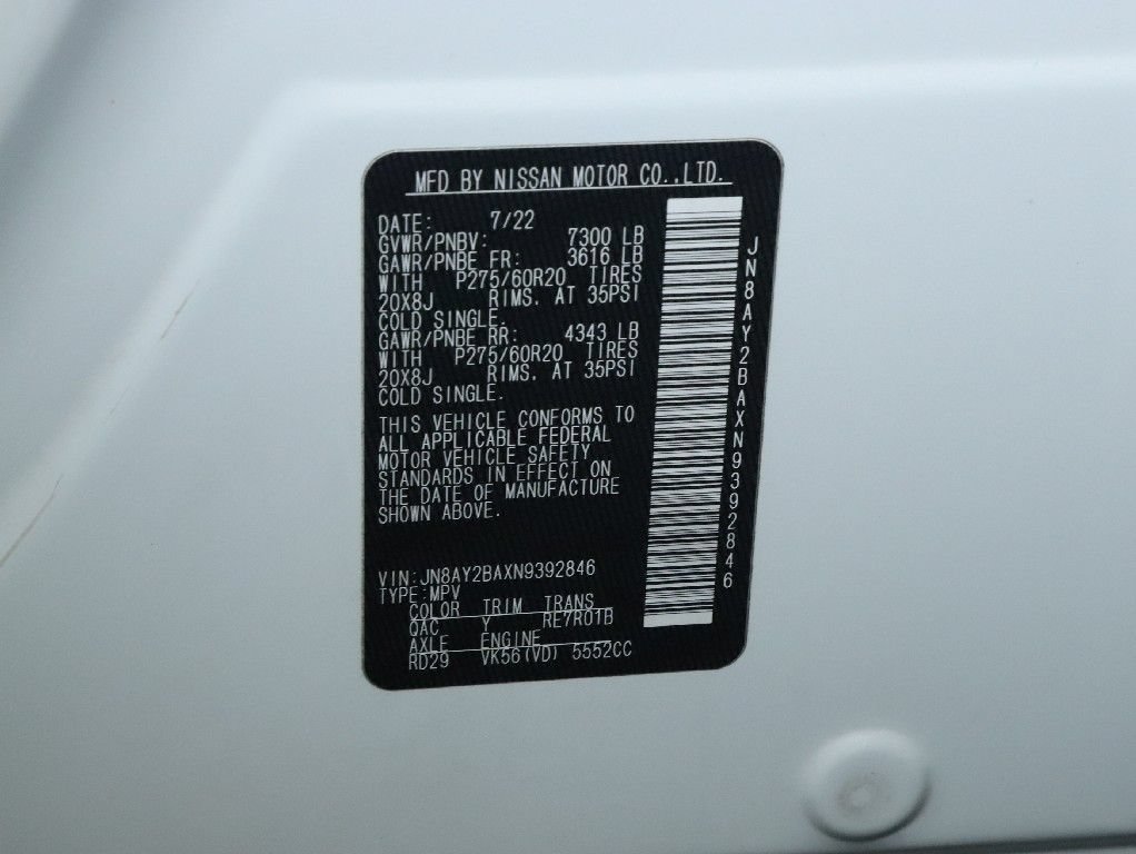 Used 2022 Nissan Armada SL w/ Midnight Edition Package RWD image 22