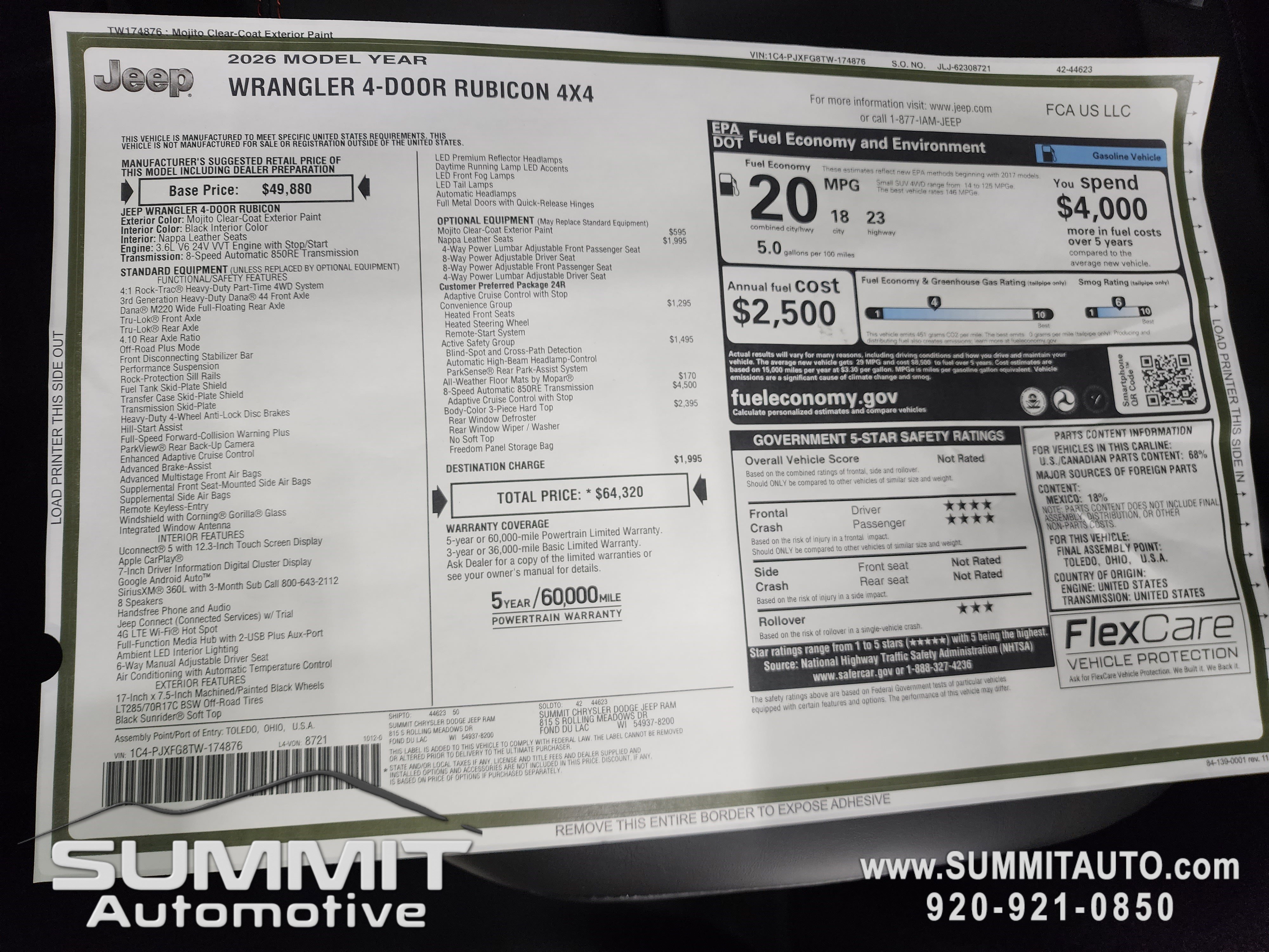 New 2026 Jeep Wrangler Unlimited Rubicon w/ Safety Group image 9