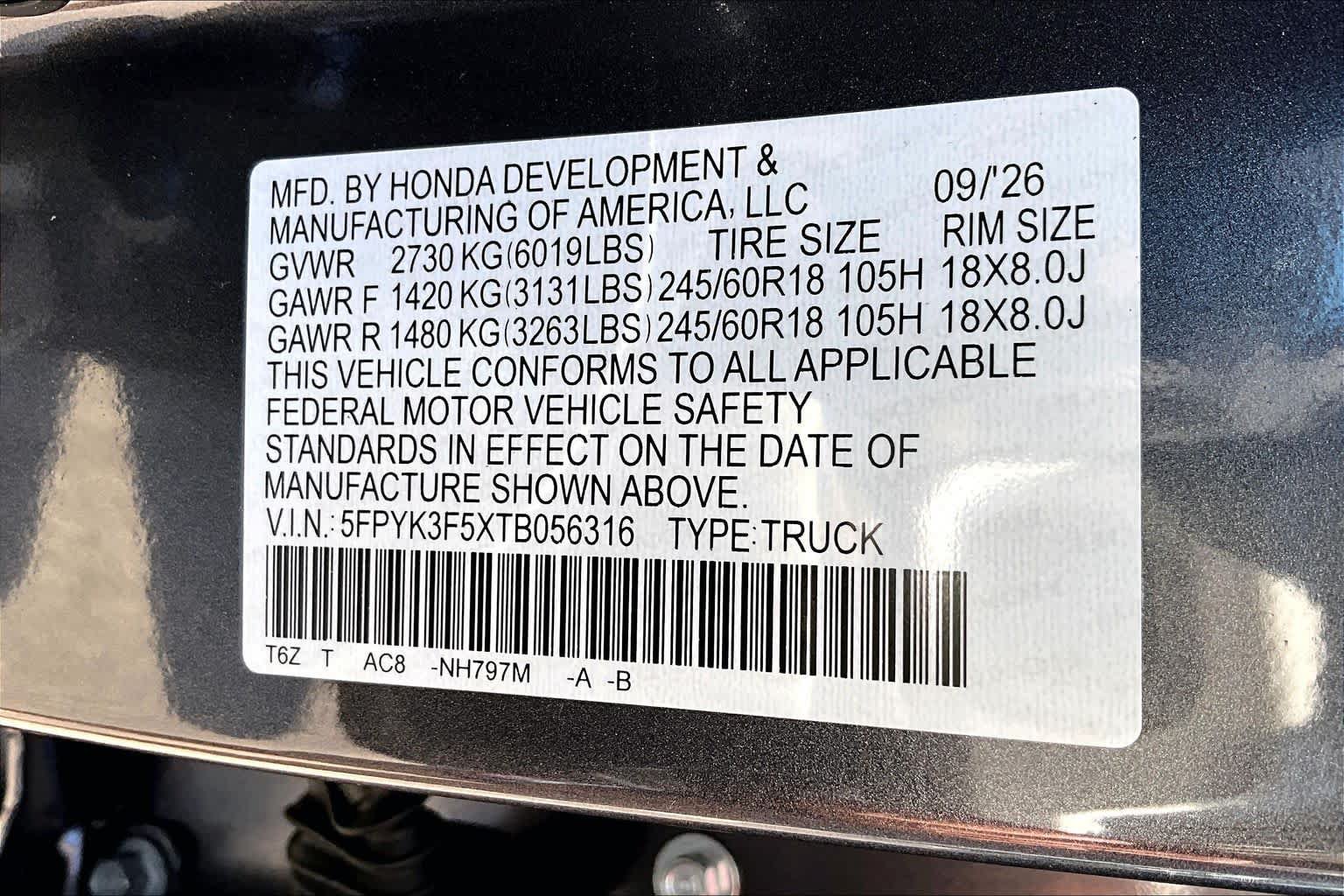 New 2026 Honda Ridgeline RTL image 14