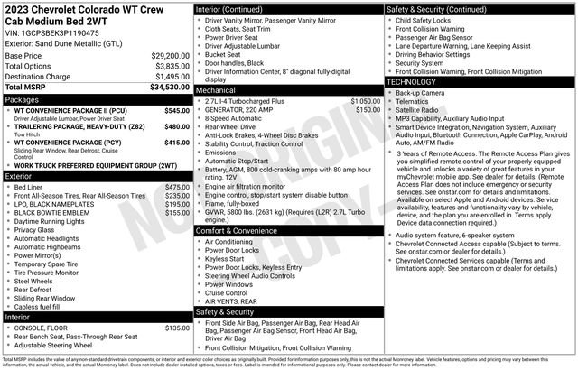 Used 2023 Chevrolet Colorado W/T w/ WT Convenience Package II RWD image 5