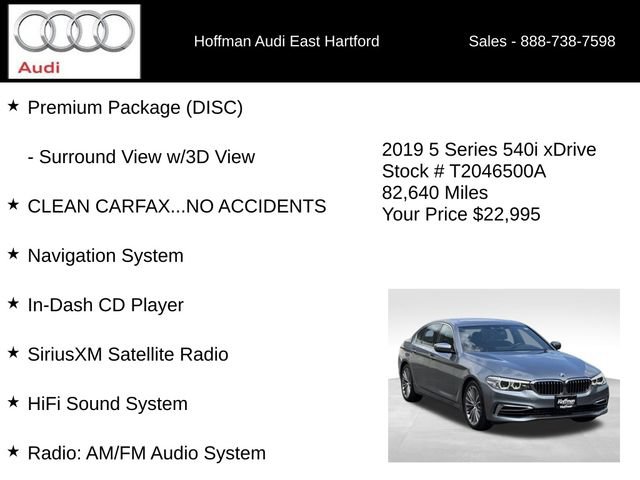 Used 2019 BMW 540i xDrive w/ Premium Package AWD/4WD image 18
