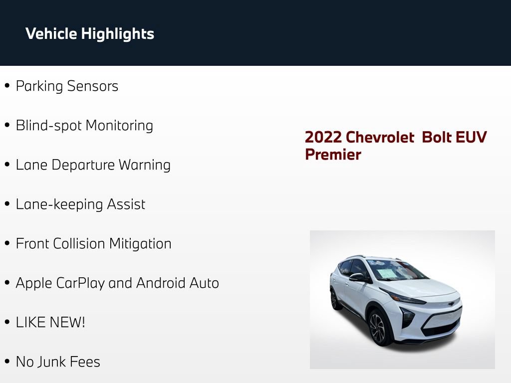 Used 2022 Chevrolet Bolt EUV Premier w/ Super Cruise Package FWD image 5