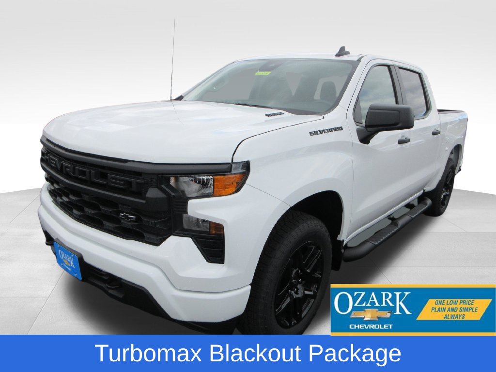 New 2026 Chevrolet Silverado 1500 Custom w/ Turbomax Blackout Package AWD/4WD 360° Tour
