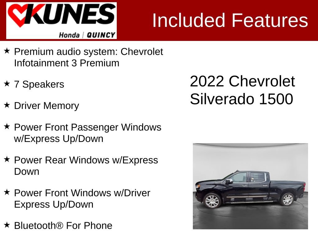 Used 2022 Chevrolet Silverado 1500 High Country w/ High Country Premium Package AWD/4WD image 3