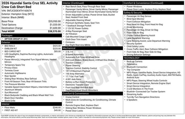 Certified 2026 Hyundai Santa Cruz SEL AWD/4WD image 40