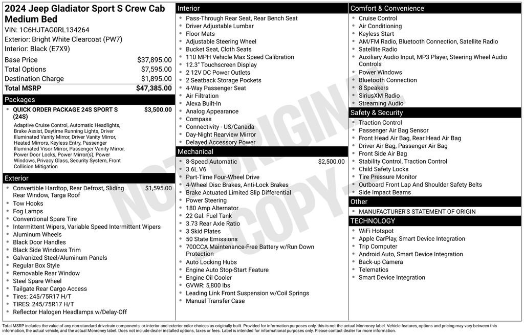 Used 2024 Jeep Gladiator Sport image 37