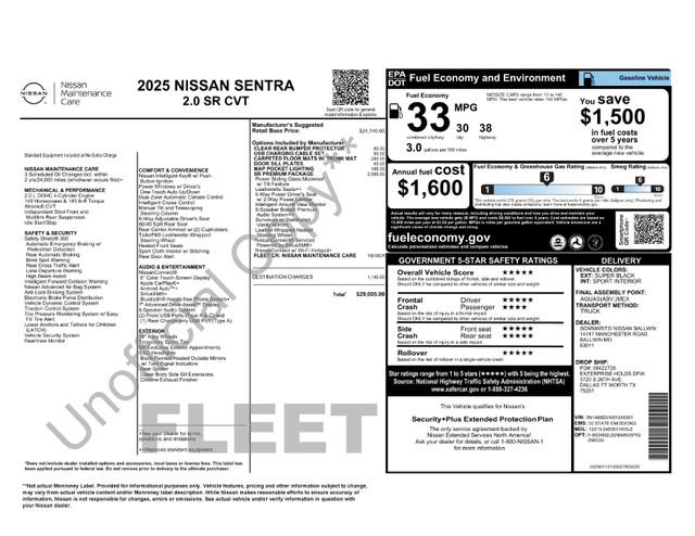 Used 2025 Nissan Sentra SR w/ SR Premium Package FWD image 27