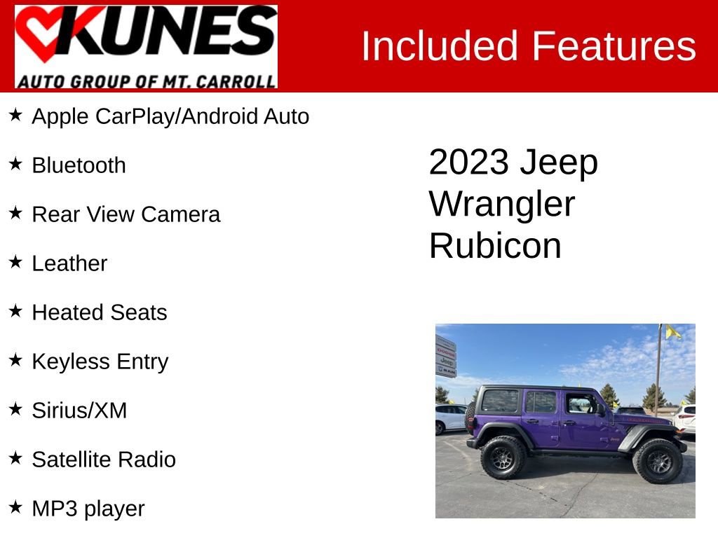 Used 2023 Jeep Wrangler Unlimited Rubicon w/ Xtreme Recon 35" Tire Package image 3