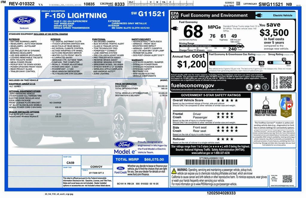 Used 2025 Ford F150 Lightning XLT image 2