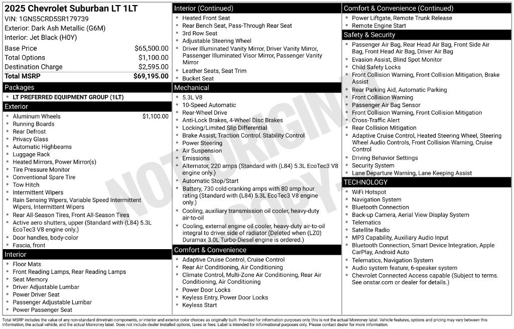 Used 2025 Chevrolet Suburban LT RWD image 6