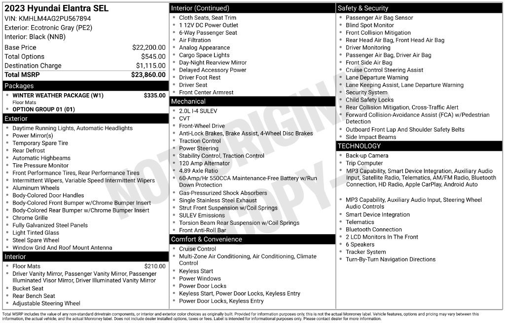 Used 2023 Hyundai Elantra SEL w/ Winter Weather Package FWD image 55