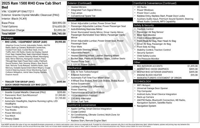 Used 2025 RAM 1500 RHO w/ RHO Level 1 Equipment Group AWD/4WD image 2