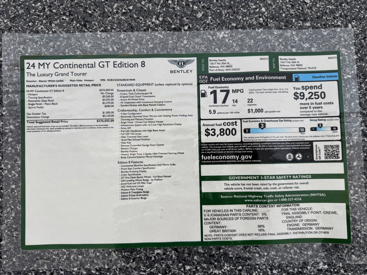 Certified 2024 Bentley Continental GT AWD/4WD image 50