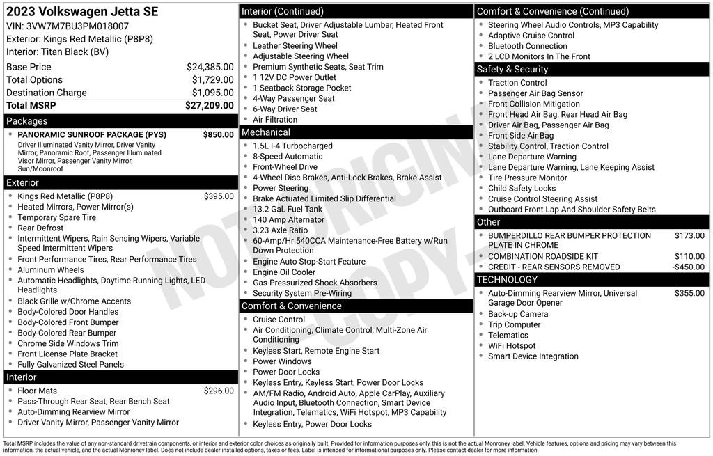Used 2023 Volkswagen Jetta SE w/ Panoramic Sunroof Package image 17