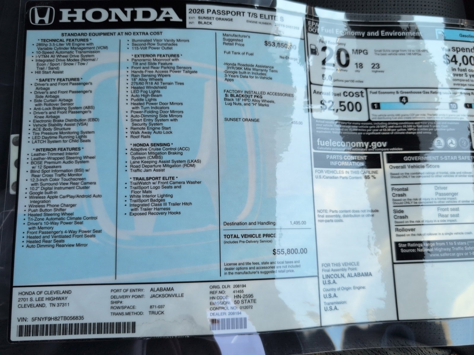 New 2026 Honda Passport TrailSport Elite image 16