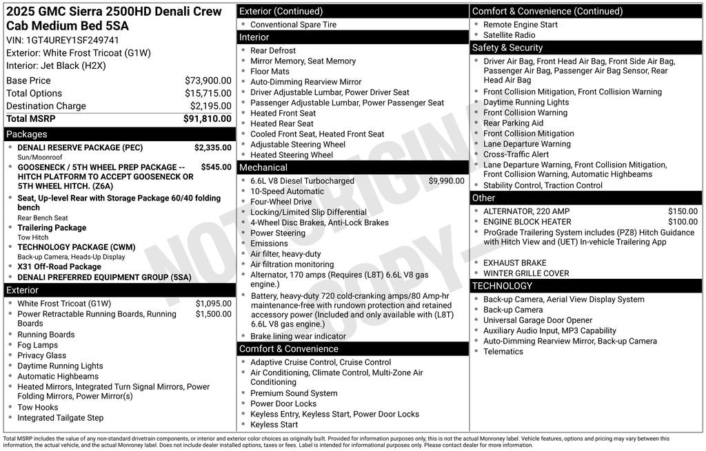 Used 2025 GMC Sierra 2500 Denali w/ Denali Reserve Package AWD/4WD image 46