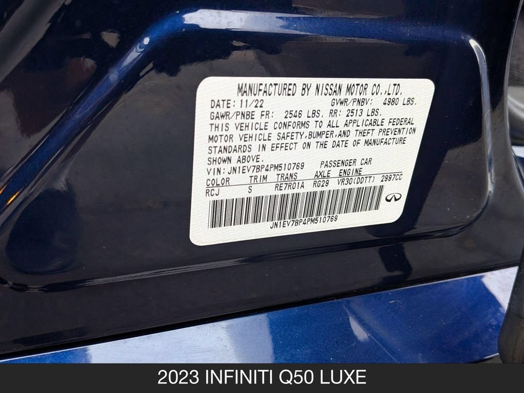 Certified 2023 INFINITI Q50 Luxe w/ Cargo Package RWD image 25
