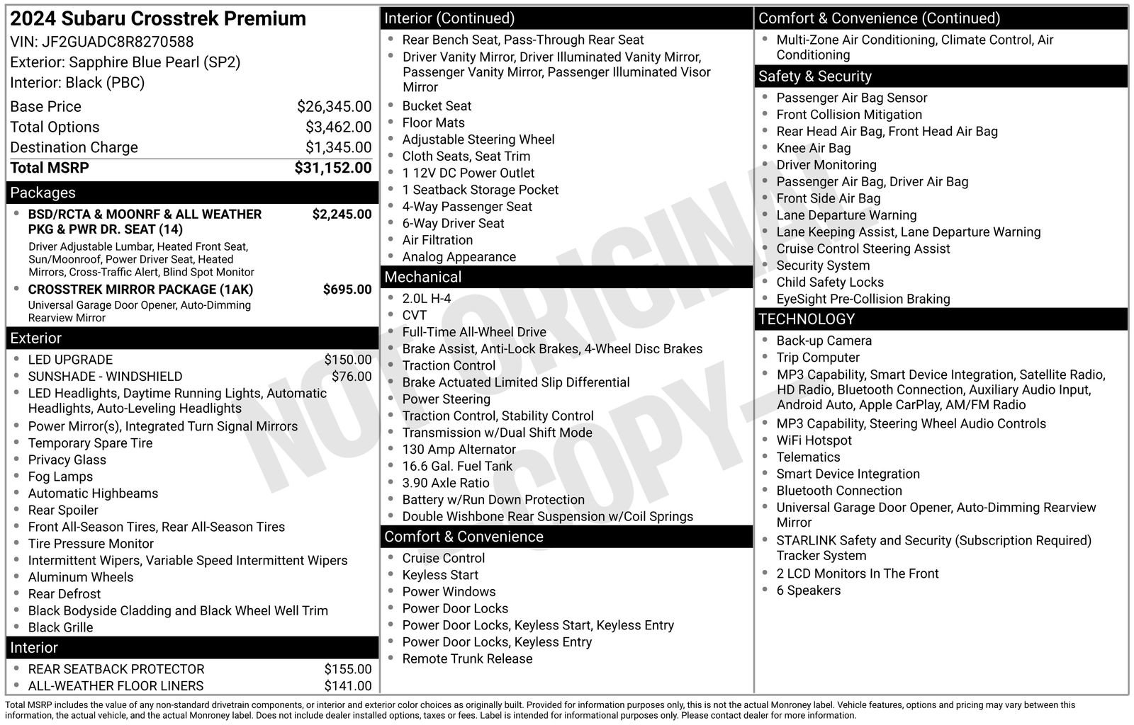 Certified 2024 Subaru Crosstrek 2.0i Premium AWD/4WD image 33